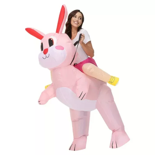 Déguisement lapin de Pâques adulte – combinaison intégrale avec tête peluche
