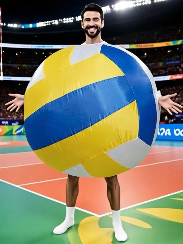 Costume gonflable de volleyball – déguisement fun pour adulte en équipe