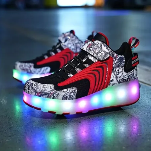 Patins à roulettes à double roue respirants – design tendance pour enfants et ados