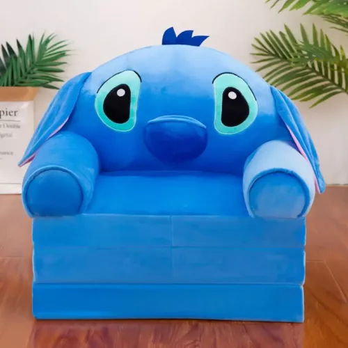 Coussin pliant en mousse à mémoire avec design Stitch bleu et vert vibrant