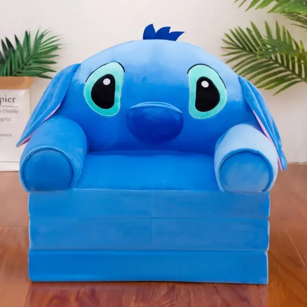 Coussin pliant en mousse à mémoire avec design Stitch bleu et vert vibrant