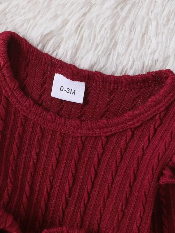 Ensemble naissance bébé fille 3 pièces – robe, body et bonnet assortis