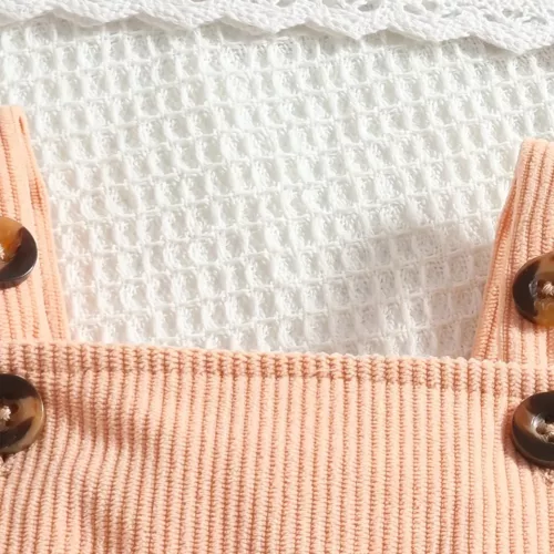 Ensemble naissance bébé fille en velours avec robe, haut volanté et bandeau