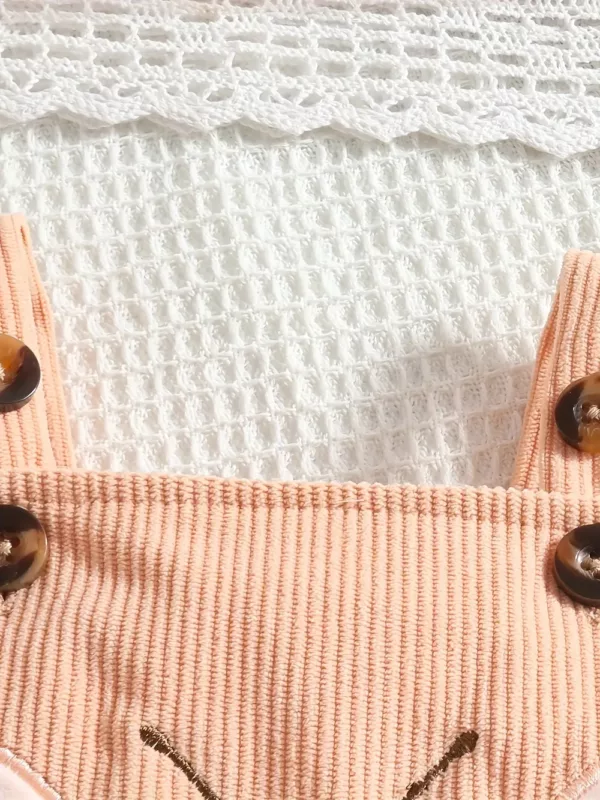 Ensemble naissance bébé fille en velours avec robe, haut volanté et bandeau