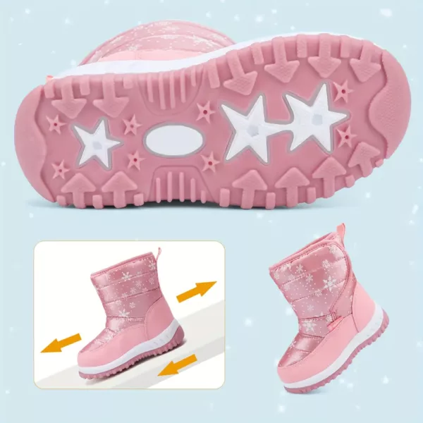 Bottes de neige enfant imperméables doublées fourrure – hiver mixte chaud antidérapant