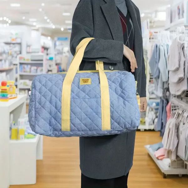 Sac à langer matelassé multifonction – tissu teddy lavable, grande capacité