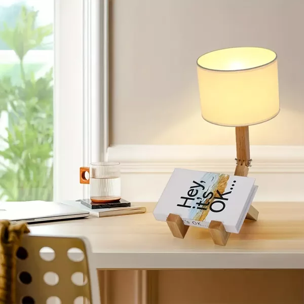 Support tablette en bois réglable avec bras flexible – usage lit ou canapé