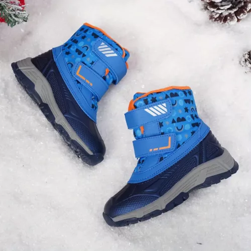 Bottes de neige enfant imperméables doublées fourrure – hiver antidérapantes