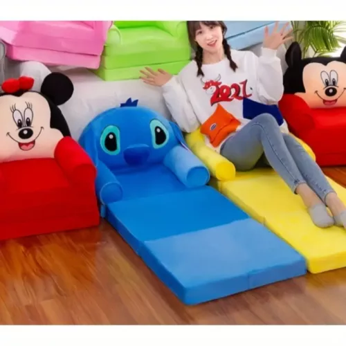 Coussin pliant en mousse à mémoire avec design Stitch bleu et vert vibrant