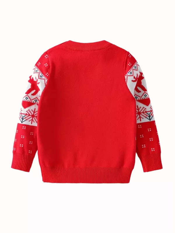 Pull de Noël enfant tricoté motif renne – doux, festif et chaud pour l’hiver