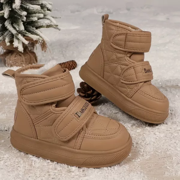 Bottes de neige enfant imperméables doublées fourrure – hiver mixte chaud