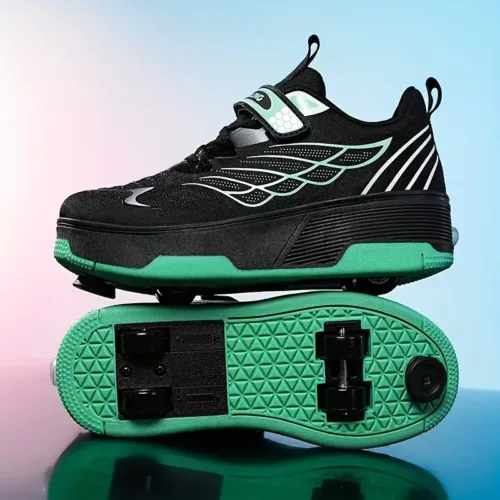 Chaussures à roulettes détachables pour enfants – baskets respirantes 4 roues