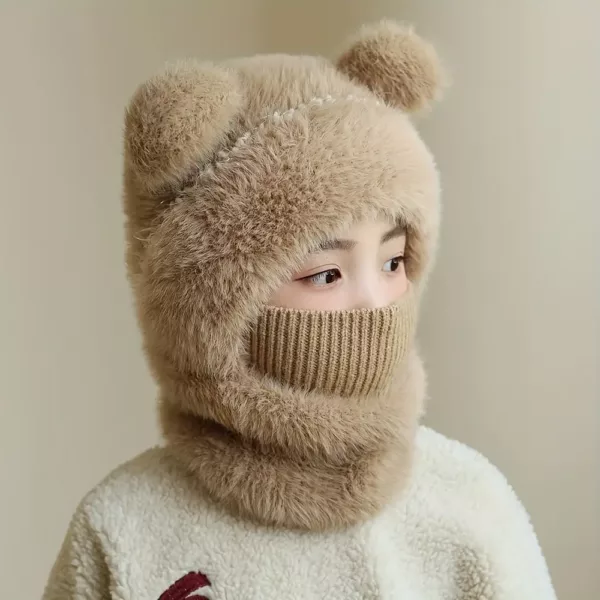 Bonnet enfant tricoté avec cache-cou intégré – chaud et idéal en hiver