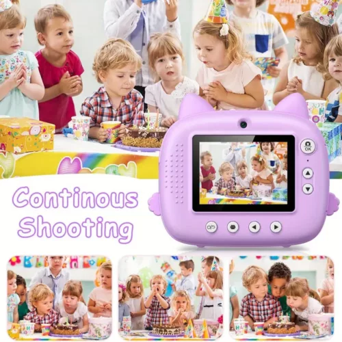 Appareil photo instantané enfant avec selfie et impression thermique – 32 Go inclus