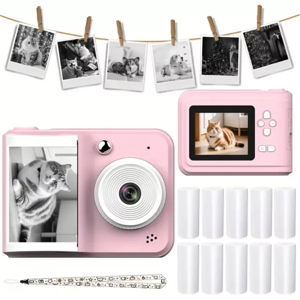 Appareil photo instantané enfant numérique – double objectif, carte SD incluse
