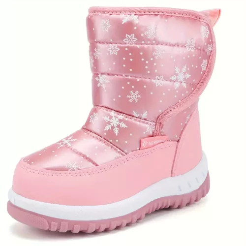 Bottes de neige enfant imperméables doublées fourrure – hiver mixte chaud antidérapant
