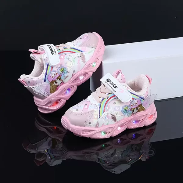 Baskets lumineuses enfant à motifs dessin animé – chaussures sport fille LED