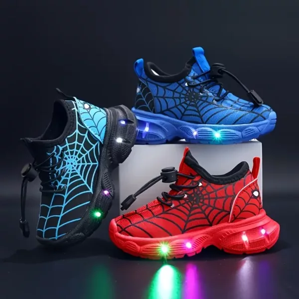 Baskets enfant LED à double scratch – confort respirant pour sport et loisirs