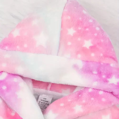 Peignoir enfant à capuche en flanelle douce – motif mignon et chaud