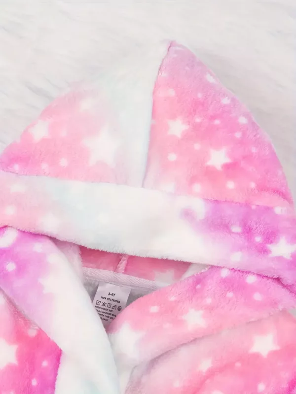 Peignoir enfant à capuche en flanelle douce – motif mignon et chaud