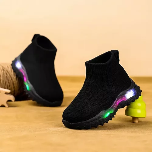 Chaussures de sport LED respirantes pour enfant – semelle lumineuse rechargeable