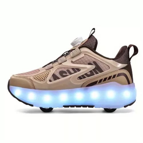 Baskets à LED enfant avec roulettes discrètes – semelle TPR et tissu respirant