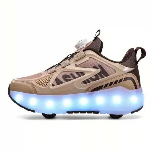 Baskets à LED enfant avec roulettes discrètes – semelle TPR et tissu respirant