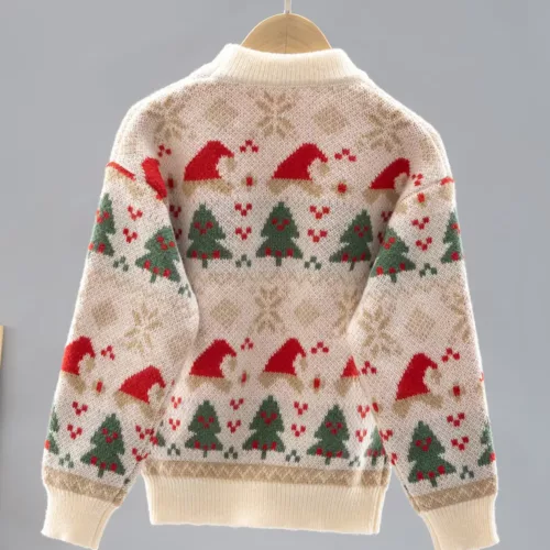 Pull de Noël enfant en tricot doux motif renne – chaud et confortable