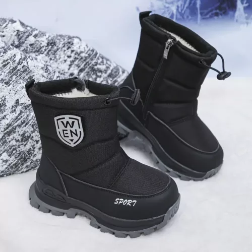 Bottes de neige enfant doublées polaire – tige nylon et semelle antidérapante
