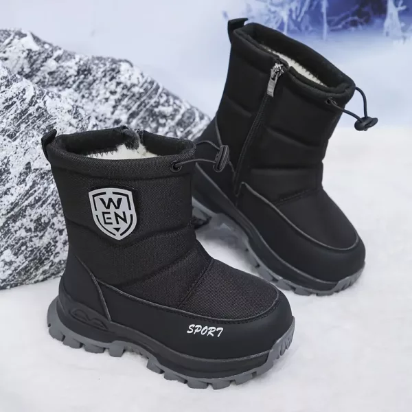 Bottes de neige enfant doublées polaire – tige nylon et semelle antidérapante