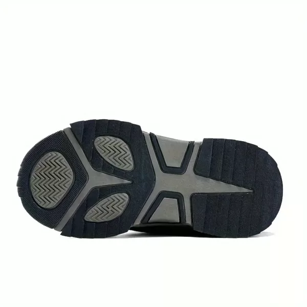 Bottes de neige enfant fourrées antidérapantes à rayures – hiver chaud et confort