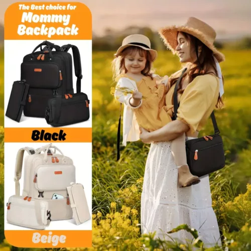 Sac à dos à langer multifonction imperméable pour parents – design pratique