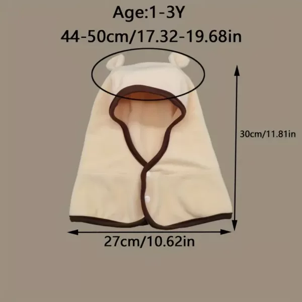 Ensemble bonnet enfant hiver – cache-cou et cagoule motif ours (lot de 2)