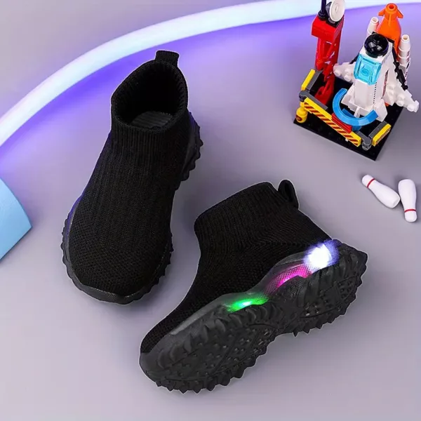 Chaussures de sport LED respirantes pour enfant – semelle lumineuse rechargeable