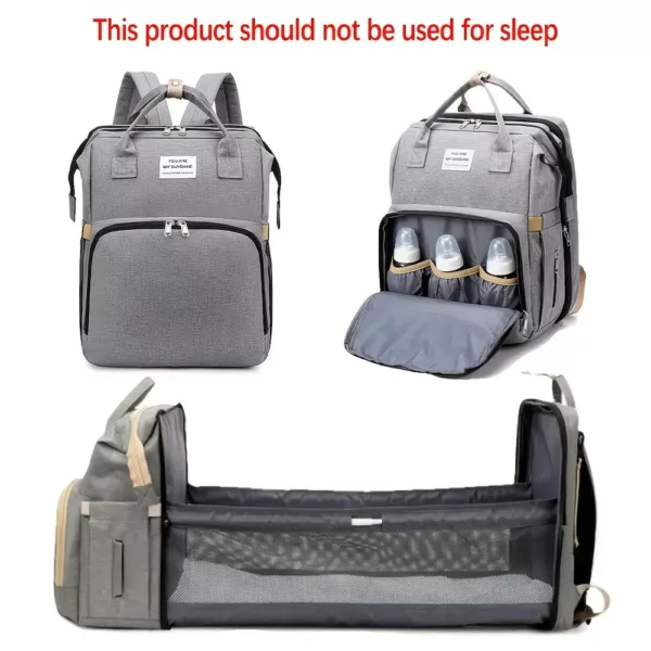 Sac à dos à langer multifonction imperméable – grandes poches et crochet poussette