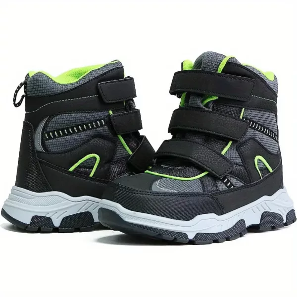 Bottes de neige garçon mi-hautes à scratch – chaudes et imperméables