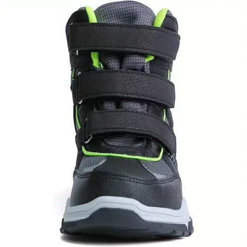 Bottes de neige garçon mi-hautes à scratch – chaudes et imperméables