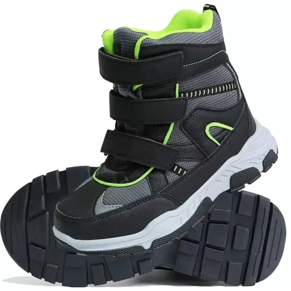Bottes de neige garçon mi-hautes à scratch – chaudes et imperméables