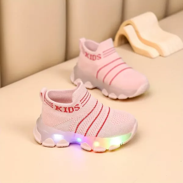 Baskets fille à enfiler avec lumières – légères, confortables et antidérapantes