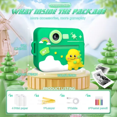 Appareil photo instantané enfant HD 1080p – caméra jouet avec impression photo