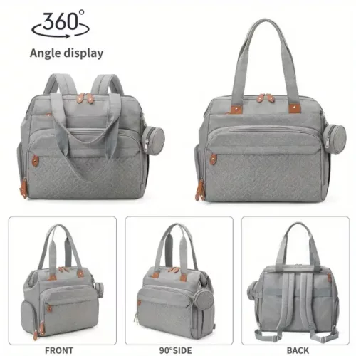 Sac à dos maman isotherme multifonction en tissu Oxford – compartiments pratiques