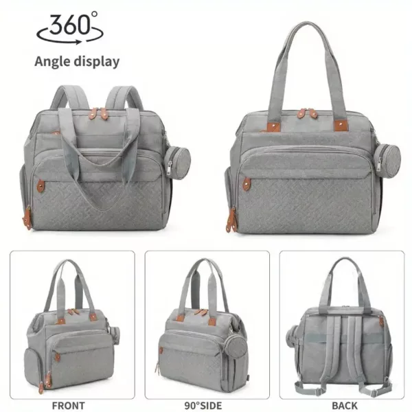 Sac à dos maman isotherme multifonction en tissu Oxford – compartiments pratiques
