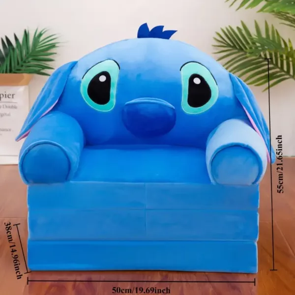 Coussin pliant en mousse à mémoire avec design Stitch bleu et vert vibrant