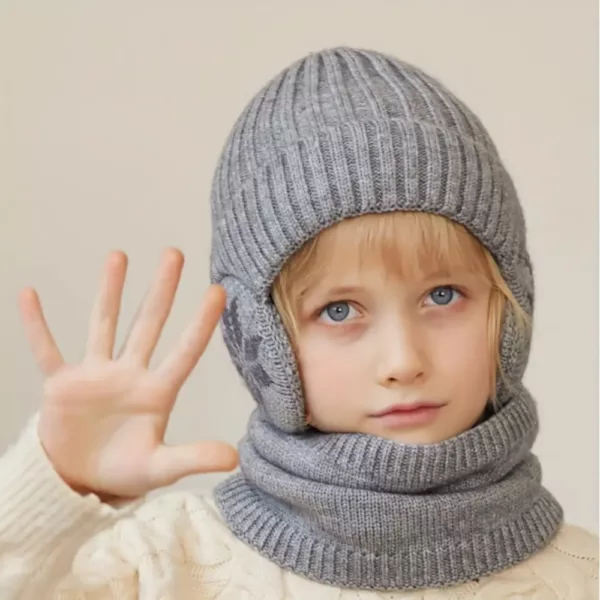 Ensemble bonnet et écharpe hiver enfant – lot de 2 pièces chaud pour l’extérieur