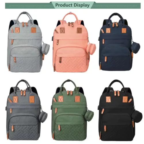 Sac à dos à couches multifonction avec poches isothermes et sangles poussette