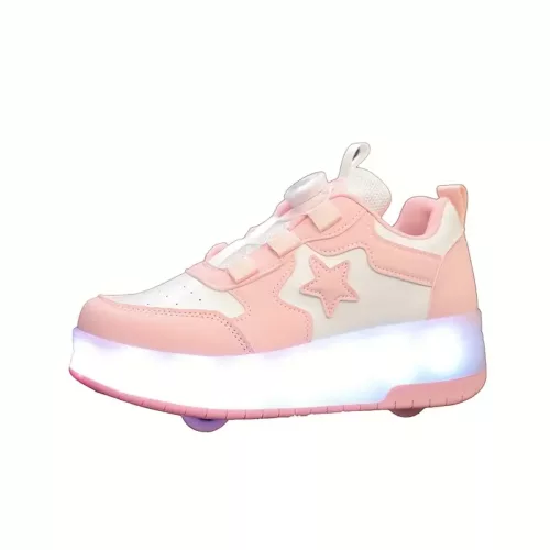 Chaussures à roulettes LED rechargeables pour filles – sneakers basses lumineuses