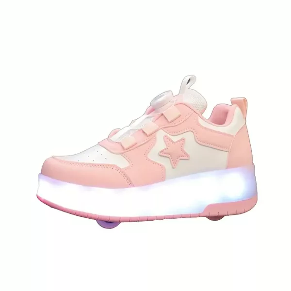 Chaussures à roulettes LED rechargeables pour filles – sneakers basses lumineuses