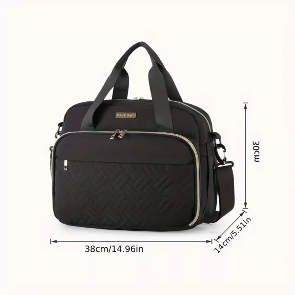 Sac à langer multifonction en tissu Oxford matelassé – rose et gris élégant