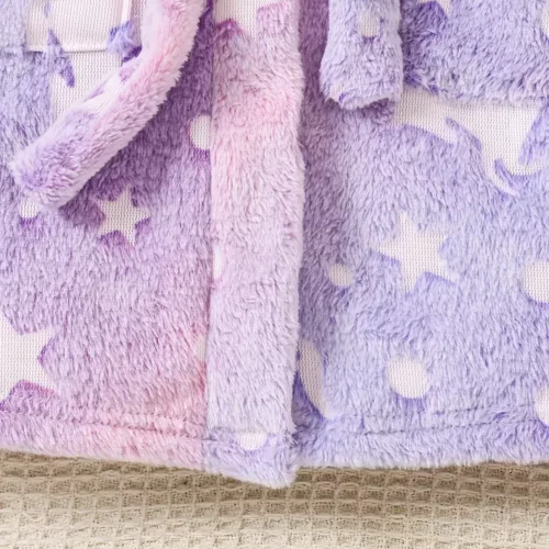 Robe de chambre enfant en flanelle douce avec capuche – effet phosphorescent