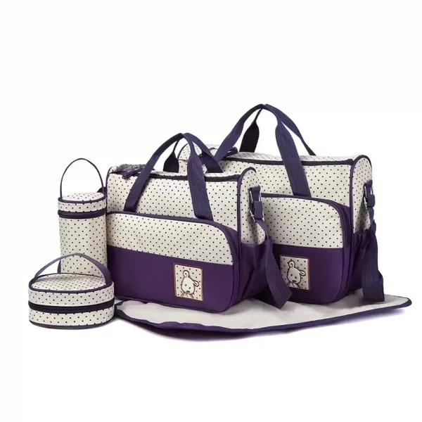 Lot de 5 sacs à langer multifonction – bandoulière pratique et grande capacité